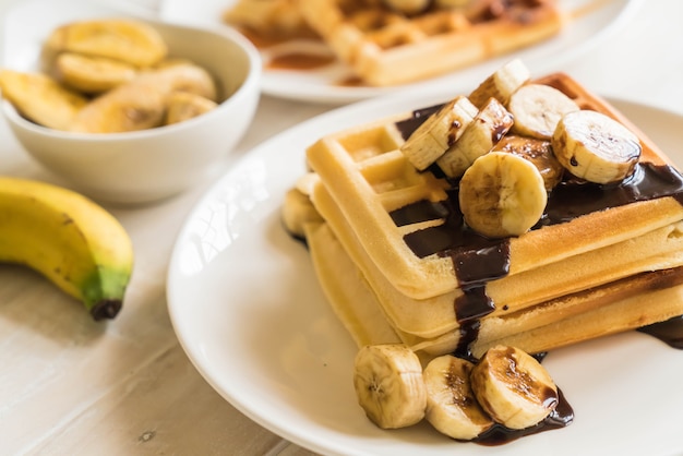 Gaufre banane au chocolat