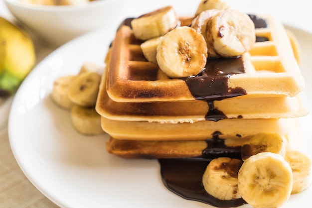 Gaufre banane au chocolat