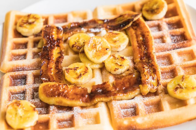 gaufre à la banane douce rustique