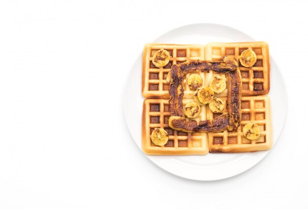 gaufre à la banane douce rustique