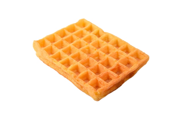 Gaufre belge isolé sur fond blanc.