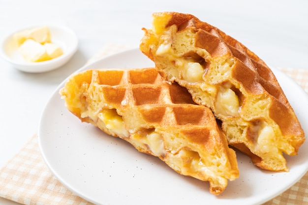 gaufre à la crème anglaise