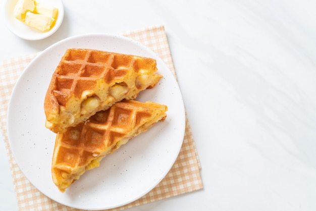 gaufre à la crème anglaise