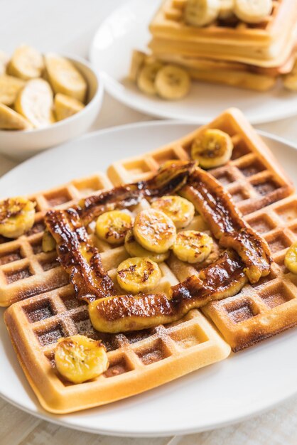 Photo gaufre rustique à la banane