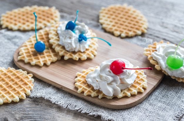 Gaufres belges à la crème fouettée