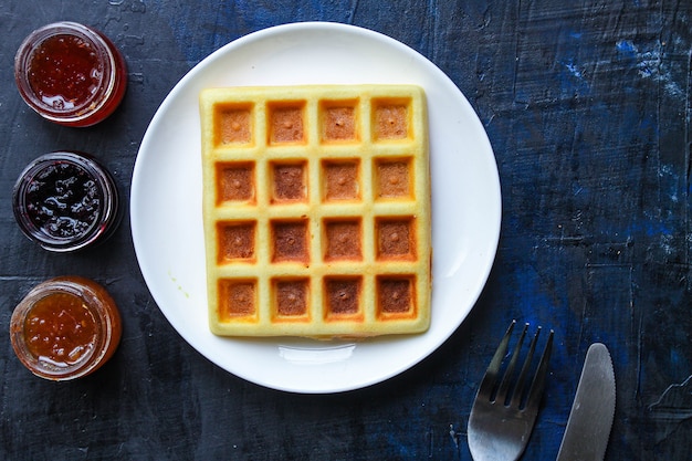 Gaufres belges ou viennoises délicieux dessert sucré