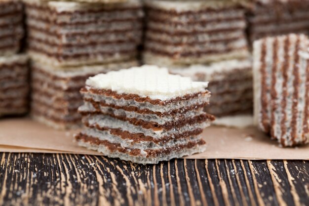 Gaufres de blé fourrées au chocolat