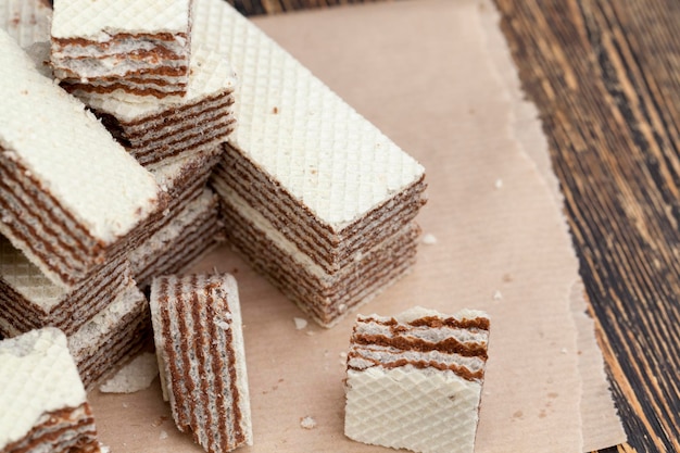 Gaufres de blé fourrées au chocolat