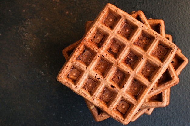 Gaufres carrées dessert sucré