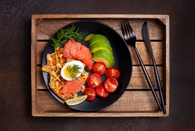 Gaufres de pommes de terre aux légumes