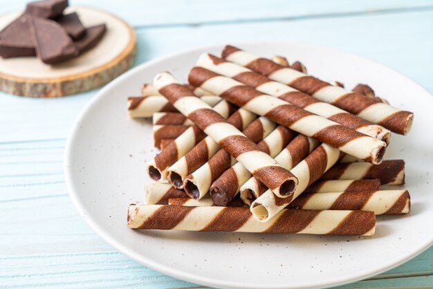 gaufrettes au chocolat stick roll