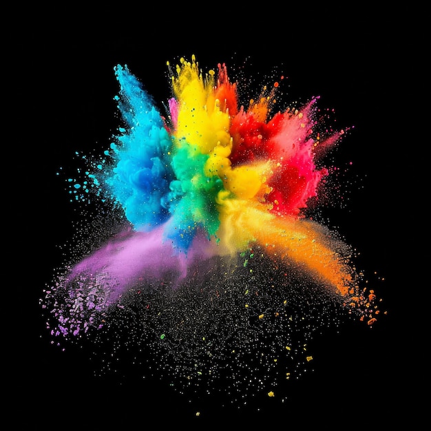 gaz coloré isolé sur fond noir