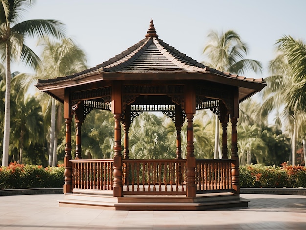 Photo un gazebo classique traditionnel complète la génération d'ia à la maison