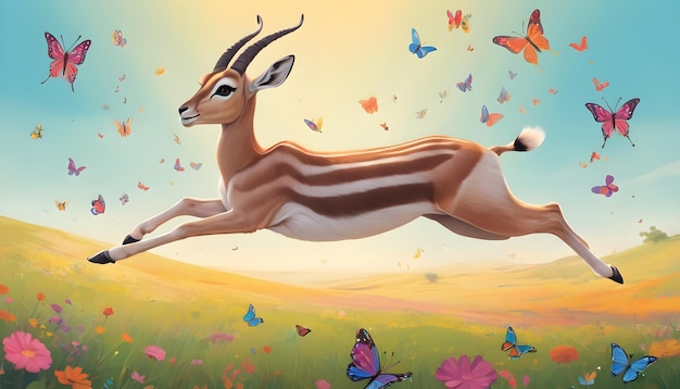 la gazelle avec des chaussures de ballet et un tutu