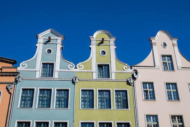 Gdansk Pologne belles maisons colorées sur la vieille ville