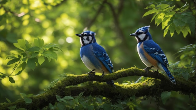 Geai bleu dans la forêt