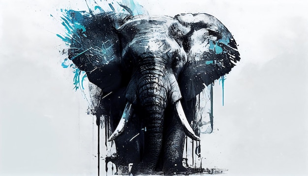 Géants gracieux Éléphants majestueux dans le style d'un artiste légendaire Parfait pour des projets de conception captivants et des inspirations créatives Illustration IA générative