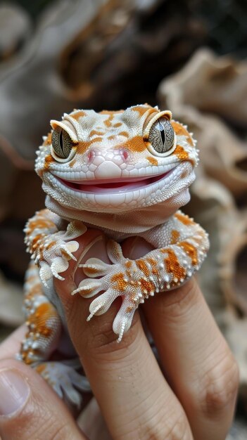 Photo gecko génératif à queue grasse et flamboyante