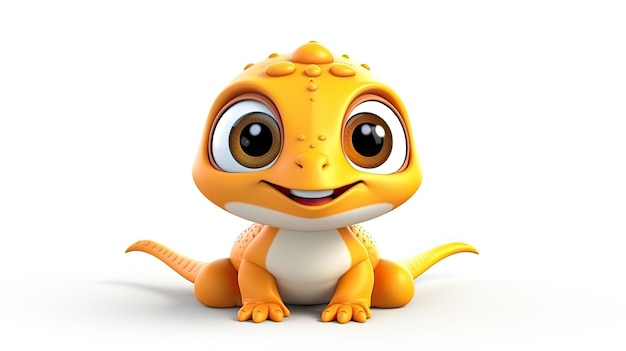 un gecko jaune avec un grand sourire sur son visage