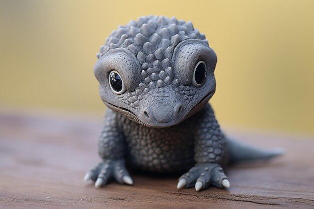 un gecko noir avec de grands yeux et un grand nez noir