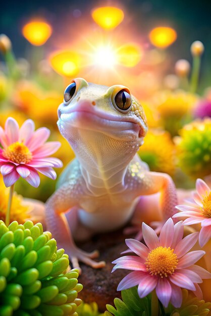 Photo un geckos mignon sa peau était si translucide dans le pays de la fantaisie ai générative