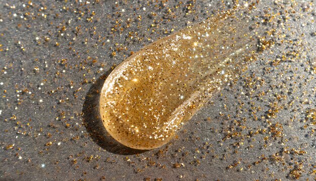 Gel cosmétique avec des paillettes tachées sur le fond