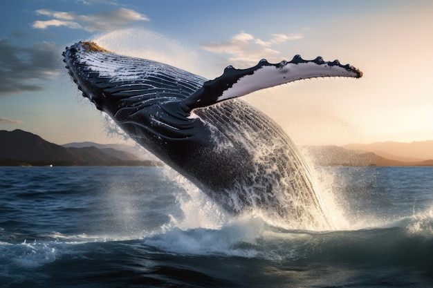 Gèle l'élégance d'une baleine à bosse qui fait une brèche