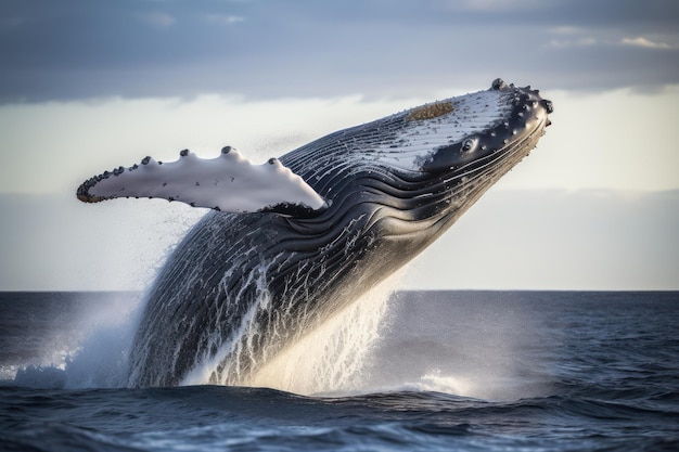 Gèle l'élégance d'une baleine à bosse qui fait irruption