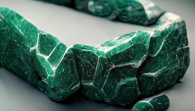 Gemstone Malachite Green belle gemme La texture de l'illustration 3D de pierre malachite