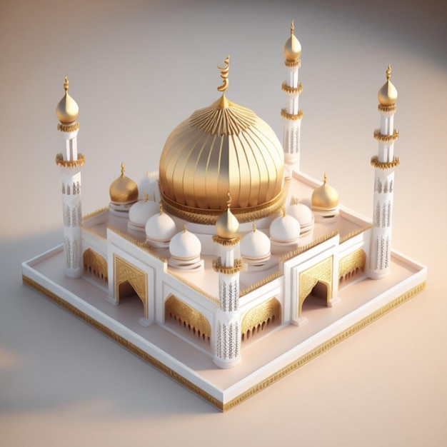 Générateur d'IA de bâtiment de mosquée isométrique 3D