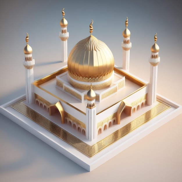 Générateur d'IA de bâtiment de mosquée isométrique 3D