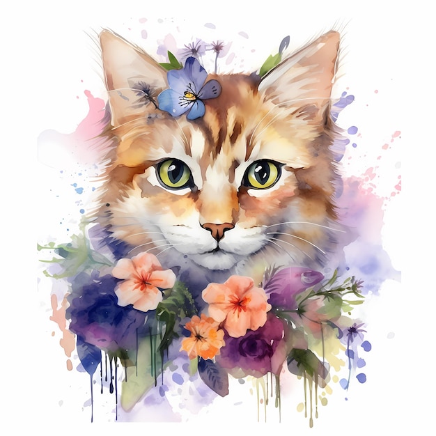 générateur d'IA de chat aquarelle