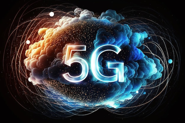 Génératif ai abstrait 5G nouveau fond de connexion internet sans fil