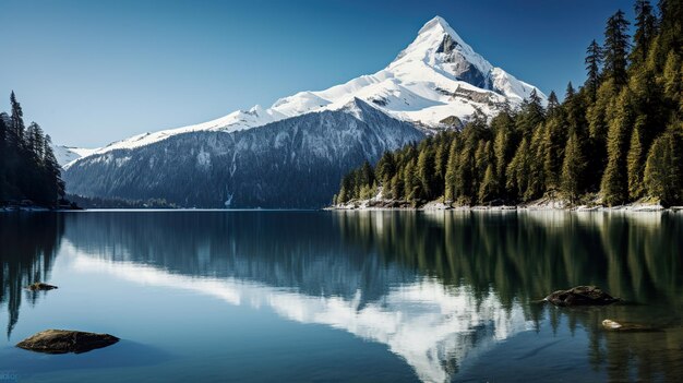 Génératif de la montagne enneigée Ai