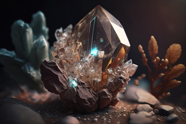 Génération AI de pierre minérale de quartz de cristal