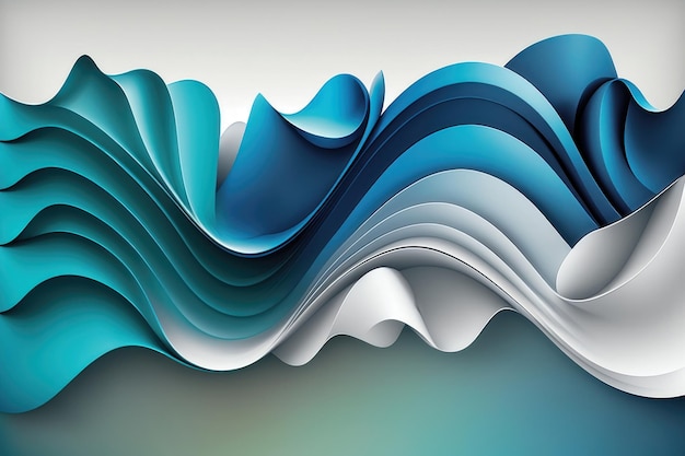 Génération d'IA de conception de bannière abstraite de vagues de papier