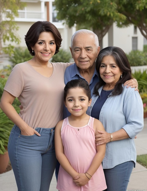 générations d'une famille hispanique