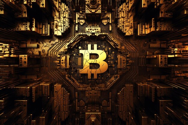 Générative ai Bitcoin illustration en gros plan