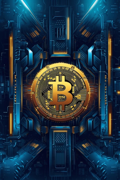 Générative ai Bitcoin illustration en gros plan