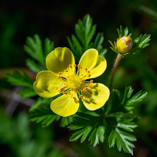 Generative AI Cinquefoil Flower Photo d'illustration réaliste