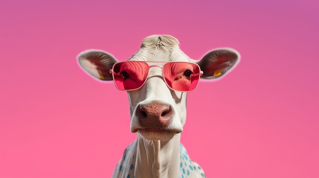 Generative AI Cool Cow Bovin à la mode dans des tons élégants