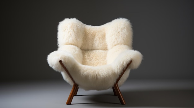 Photo generative ai fauteuil à bras blanc confortable et doux minimalisme japonais chaleureux style wabi sabi