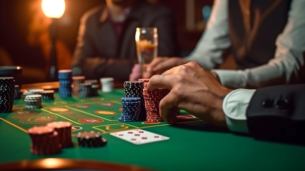 Generative AI un jeu de poker à la table de jeu du casino