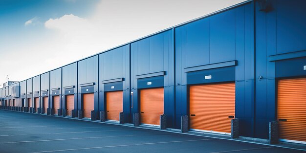 Générative AI Mini équipements de stockage en métal coloré unités de location extérieur d'entrepôt
