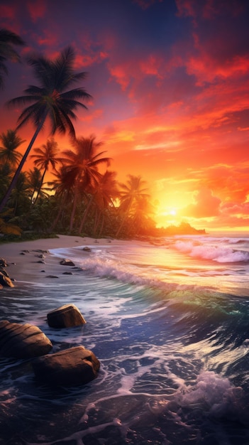 Generative AI Une perspective aérienne fascinante capturant la beauté des îles tropicales avec des palmiers