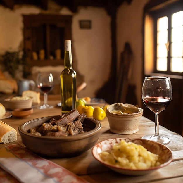 Generative AI une table pleine de plats traditionnels de la République de Moldavie et bien sûr