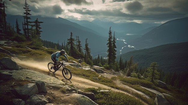 Generative AI Whistler Colombie-Britannique et vélo de descente