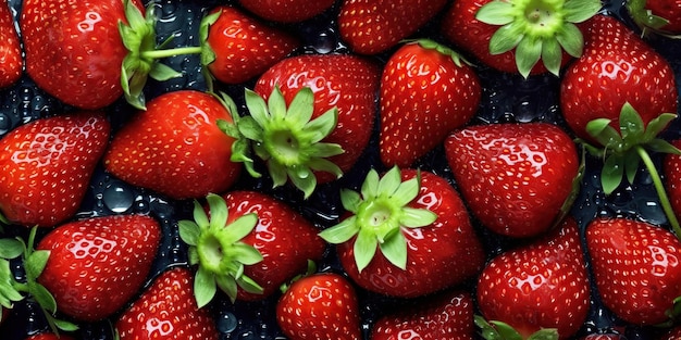 Généré par IA Générateur d'IA frais rouge vert fraise de baies bio bio Récolte d'été
