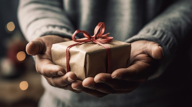 Photo générosité dans la boîte à cadeaux