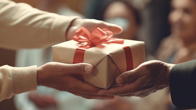 Photo générosité dans la boîte à cadeaux